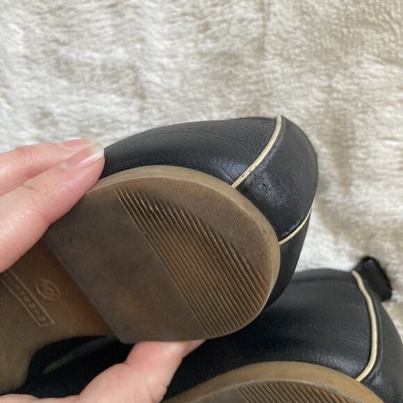 Everlane The Day Glove Slip On Tan Leather Ballet Flats US 10.5 Black round toe - Picture 7 of 16
